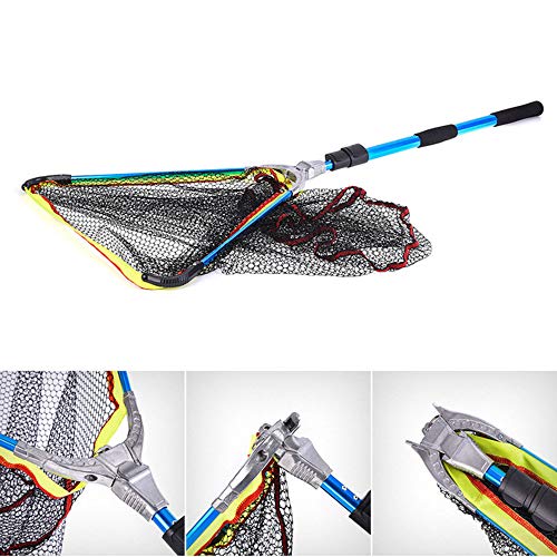 Leeny® Filets De Pêche Pliable Portable, Landing Net Capture Et Remise à L’eau En Toute Sécurité, 200cm Filet De Pêche…