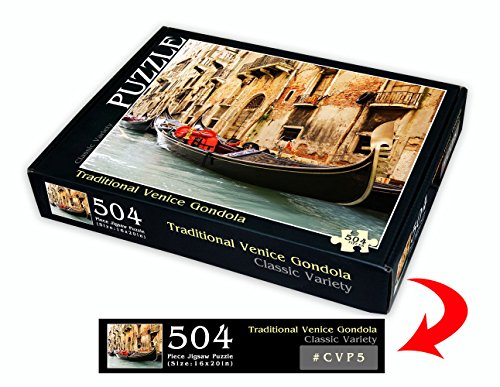 Traditional Venice Gondola 504 Piece Jigsaw Puzzle 16" X 20"