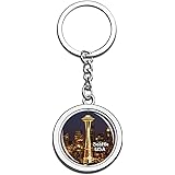 Usa United States Keychain Space Needle Seattle Key Chain 3d Crystal Spinning Round Stainless Steel Keychains Travel City Souvenirs Key Chain Ring Buy Online In Antigua And Barbuda At Antigua Desertcart Com Productid