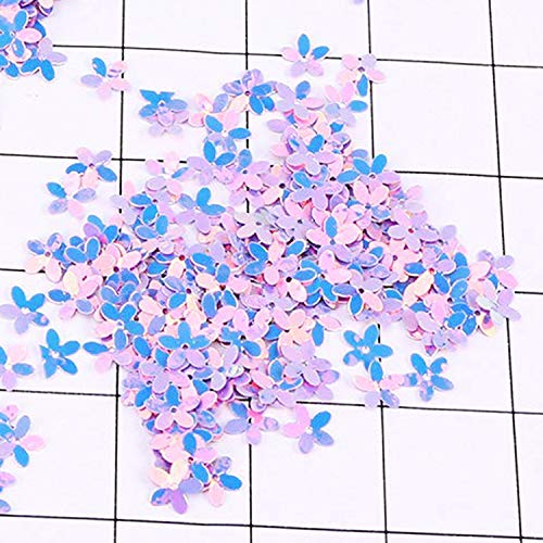 10mm Flower Loose Sequins Paillettes Colorful Iridescent Five Fingers Sewing for Wedding Craft Accessories Kids DIY Cloth Decoration White Yellow Green Gold Pink Purple 1800PCS - Thumbnail 2