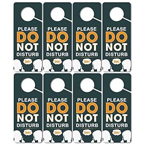 (8 Pack) Do Not Disturb Door Hanger Sign Funny, Door Knob Hanger Sign, Double Sided 3.5 x 8.7 Inch PVC Plastic Ideal for…