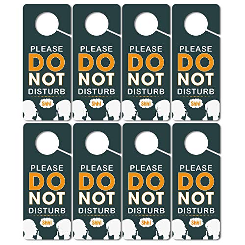 (8 Pack) Do Not Disturb Door Hanger Sign Funny, Door Knob Hanger Sign, Double Sided 3.5 x 8.7 Inch PVC Plastic Ideal for…