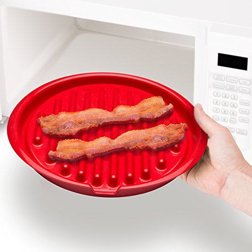 Zak Designs Zakwave Bacon Microwave Cooking Grill Tray Made of Plastic, With Smart Spout Side