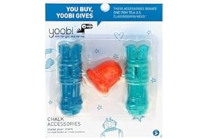 Yoobi Chalk Accessory Pack, 2 Holders, 1 Sharpener - Multicolor