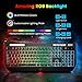 [2019 New Version] PICTEK RGB Gaming Keyboard with Phone Holder, Customizable RGB Backlit Wired Keyboard, 9 Independent Multimedia Keys & Volume Wheel, Waterproof Computer Keyboard for Mac/PC Gamersthumb 1