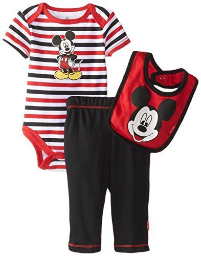 Disney Mickey Mouse Bodysuit Bib and Pant Set for Baby Boys