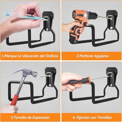 TRYXZSZ Soporte de Manguera de Jardín de Metal 2PCS, Porta Mangueras para Jardin, Porta Manguera, Antideslizante y Durable, Puede Soportar 100 kg, para Jardines, Garajes, Talleres, Tubería de Agua