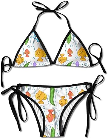BJNo76 Fashion Sexy Womens Marine Life Printing Bikini Set Adjustable Bathing Suits