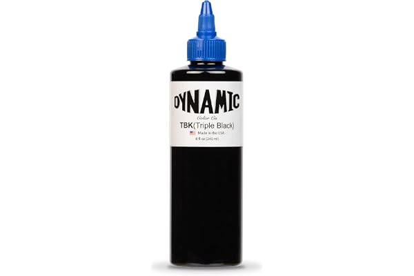 Dynamic Triple Black Tattoo Ink Bottle 8oz | Sterilized and lot-numbered for full traceability; established American brand tr