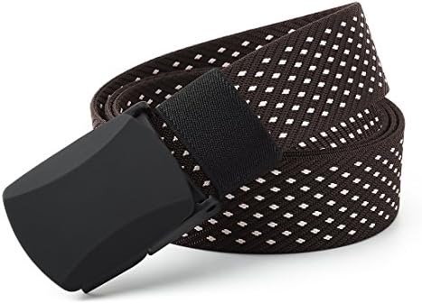La Gracery Webbing Belt Military Tactical Nylon Waist Belt for Men with Buckle 49.2''Long 1.5''Wide (Brown)