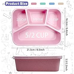 8 Pack Bento Box, Lunch Containers Wheat Straw Meal