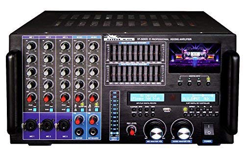 PACKAGE IDOLpro 8000W Professional Karaoke Mixing Amplifier W/Bluetooth, HDMI, Recording, Equalizer Plus 12" 3 Way Karaoke Speakers, Dual Wireless Microphones, 500W Subwoofer