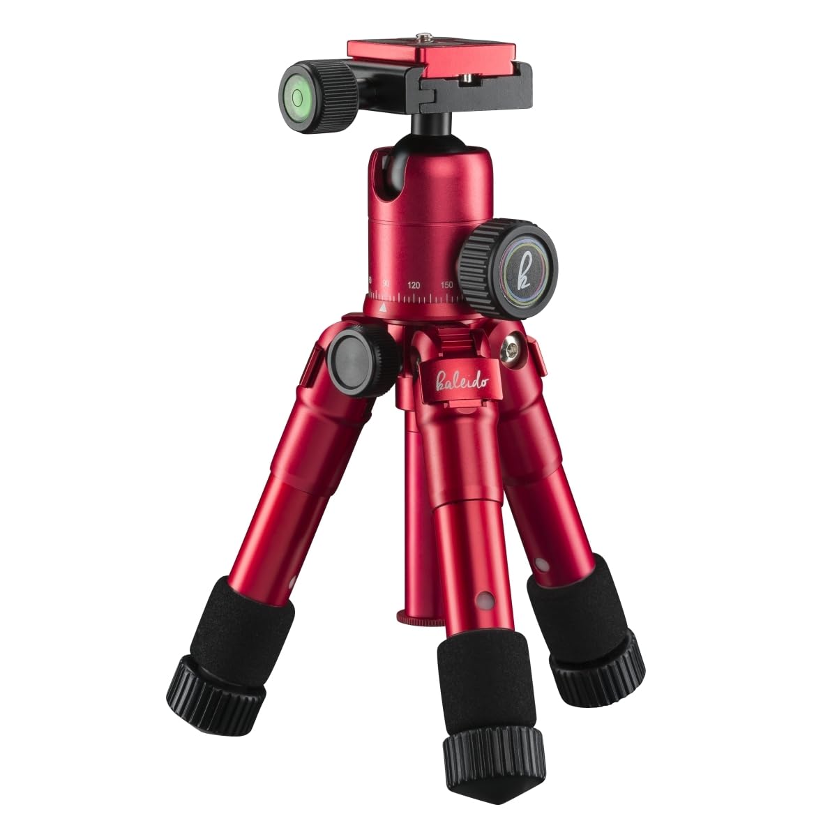 Mantona kaleido Mini Photo/Table and Travel Tripod with Ball Head with Quick Release Plate and Carry Bag Sundown Red Metallic
