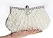 Kingluck Satin with Pearl and Diamond Wedding/Special Occasion Evening Handbags/Clutch, Off-white, 24*12*4cm