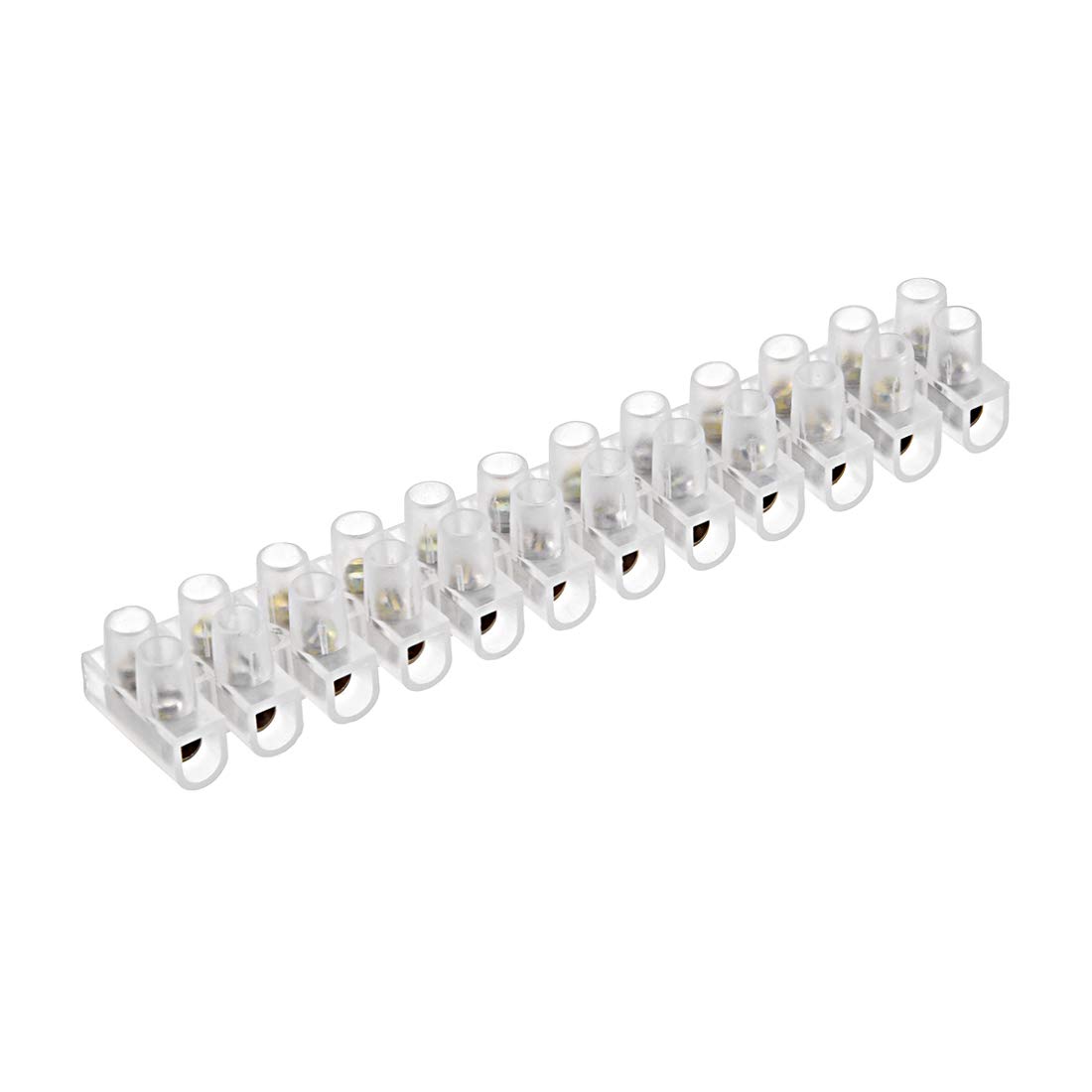 sourcing map Terminal Strip Screw Terminal Barrier Block 3A 12 Position Dual Row Type U Wire Connector