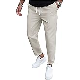 SOLY HUX Men's Casual Pants Drawstring Elastic Waist Work Trousers with Pockets