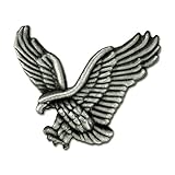 PinMart Soaring American Eagle Hawk 3D Antique Silver Patriotic Lapel Pin