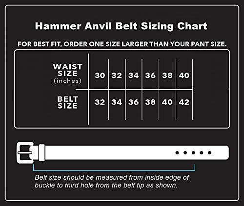 Hammer Anvil Mens Full Grain Leather 38 MM Casual Jean Belt - Thumbnail 2