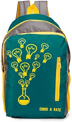 Chris & Kate Polyester 27 LTR Green-Grey School Bag