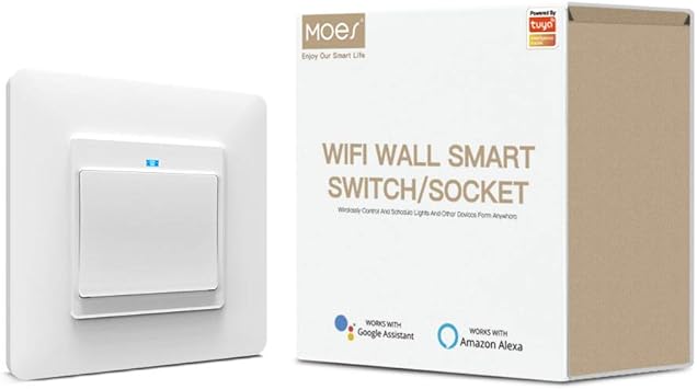 WiFi Smart Push Button 1 Interruptor de pandillas Desmontable libremente Desmontable de la placa de pared Smart Home Automation Smart Life Tuya App Control remoto Trabajar con Amazon Alexa Google Home