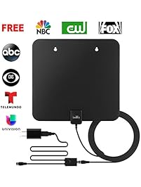 LeadTry ANT PRO HDTV Antenna, Indoor Amplified Digital TV Antenna 50 Mile Range with Detachable Amplifier Signal Booster, USB Power Supply and 10FT High Performance Coaxial Cable