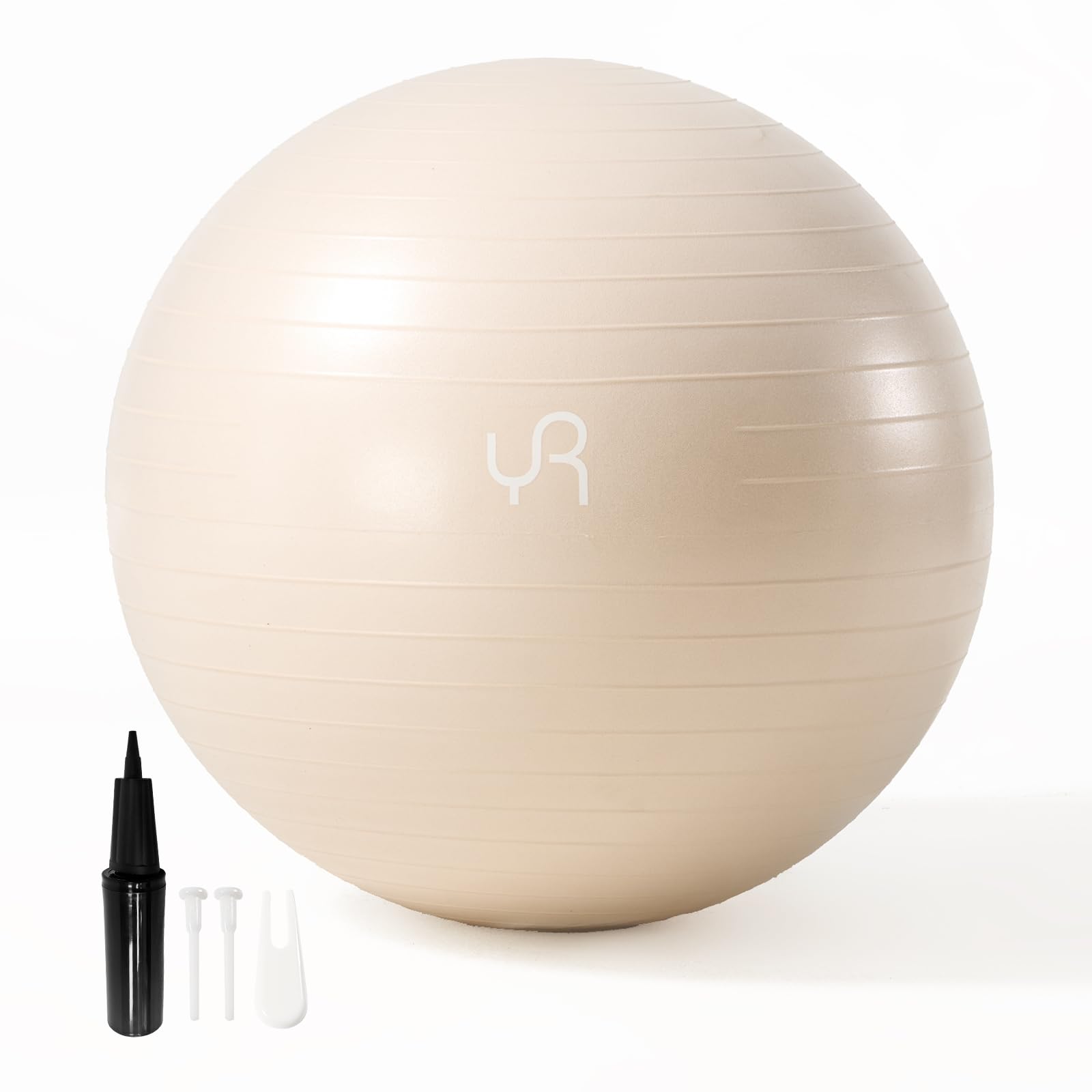 Photo 1 of RYTMAT Exercise Ball for Workouts, Anti-Burst and Slip Resistant Yoga Ball for Gym Fitness and Physical Therapy (White 65cm)