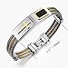 HOUSWEETY Three-Deck Wire Knitted Cross Stainless Steel Bracelet