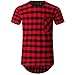 UNRESTRAINED Mens Hip Hop Clothing Side Zipper Tshirt For Men Red M