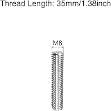 sourcing map M8 x 35mm 304 Stainless Steel Fully Threaded Rod Bar Studs 5 Pack view 2