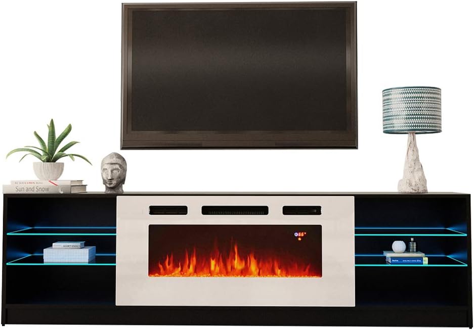 MEBLE FURNITURE & RUGS Boston WH01 Electric Fireplace