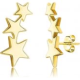 ONLYJUMP Star Stud Earrings For Women Small Star Stud Earrings Simple Star Bolt Stud Earrings Danity Stars Post Earrings Minimalist Star Shaped Stud Earrings Christmas Birthday Gifts