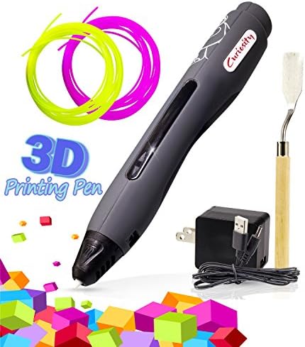 3D Pen Non Toxic 3D Doodler Printing Pen - Cool Fun Gadget with 1 Button Operation - Full Kit with 2 PLA Filaments, USB &amp; FREE Shovel Tool by Curiosity