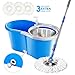 Spin Mop and Bucket System with 3 Microfiber Mop Heads 5L Stainless Steel Mop Bucket with Detergent Dispenser for Floor Cleaning Masthome