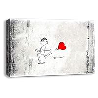 Canvas Wall Art Creative Graffiti Canvas Prints Home Artwork Decoration for Living Room Bedroom - 12x18 inches