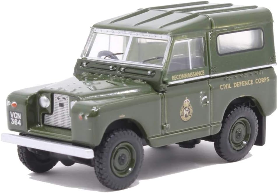Oxford Diecast 1:76 Land Rover Series II SWB Hard Back Civil Defence Collectable model 76LR2S005, Green