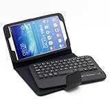 SUPERNIGHT® For Samsung Galaxy Tab 3 8.0 Bluetooth Keyboard Portfolio Leather Case - Detachable Wireless Bluetooth Keyboard Stand Case / Cover for Samsung Galaxy Tab 3 8 8.0 8'' inch T310 T311 Tablet -Black