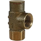 Merrill MFG PRVNL75100 3/4" Brass Pressure Relief Valve, 100 PSI Cold Water Safety Valve for Well Tank, Pump &amp; Plumbing Systems, 3/4" NPT Water System Protection Valve