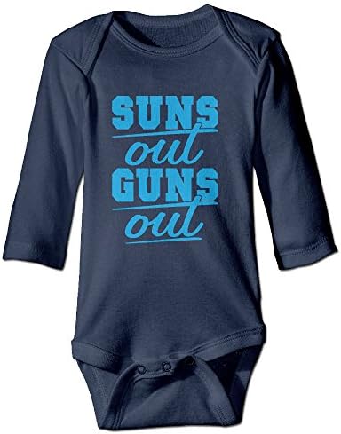 DETED Sun's Out Guns Out Funny Boy &amp; Girl Infants Climb Romper Size18 Months Navy