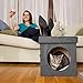 Cat Condo Pet Cube (15x15x15) – Cat House Pet Bed Hideaway for Your Kitty's Privacy and Entertainment! Durable, Washable, Easy to Clean & Non-Toxic Cat Bed – Large 8.5” Entry with Easy Carry Handle!
