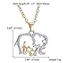 Cafurty New Chic Crystal Charm Mom & Baby Elephants Pendant Necklace Mother's Day Gift