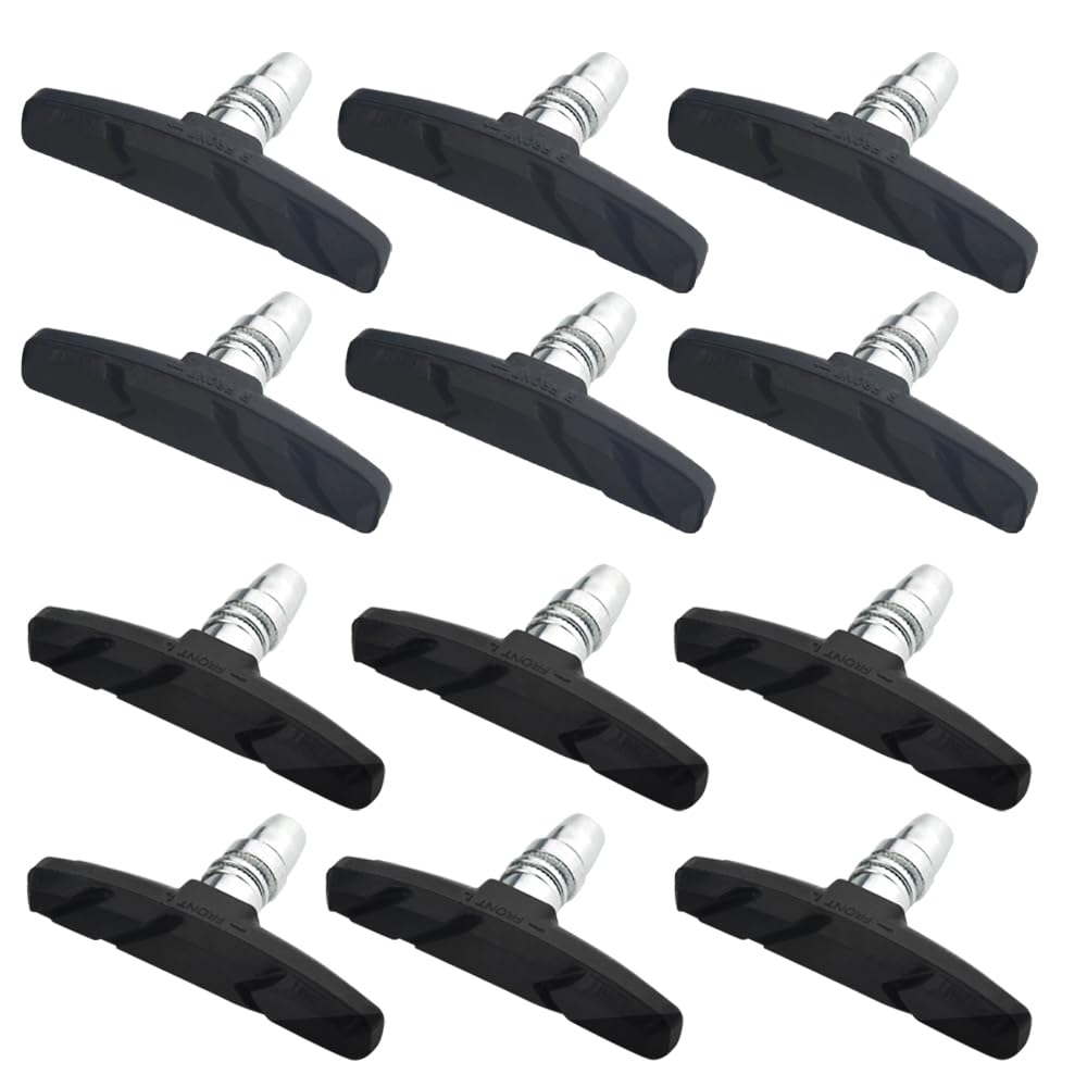 WMYCONGCONG 6 Pairs Bike Brake Pads with Hex Nuts and Spacers Mountain Bike Brake Blocks for Cruiser MTB Mountain Bicycle