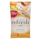 Ban Total Refresh Cooling Body Cloths With Smooth powder finish Instant Fresh Cloth 10 ea (Energize, Pack of 2)