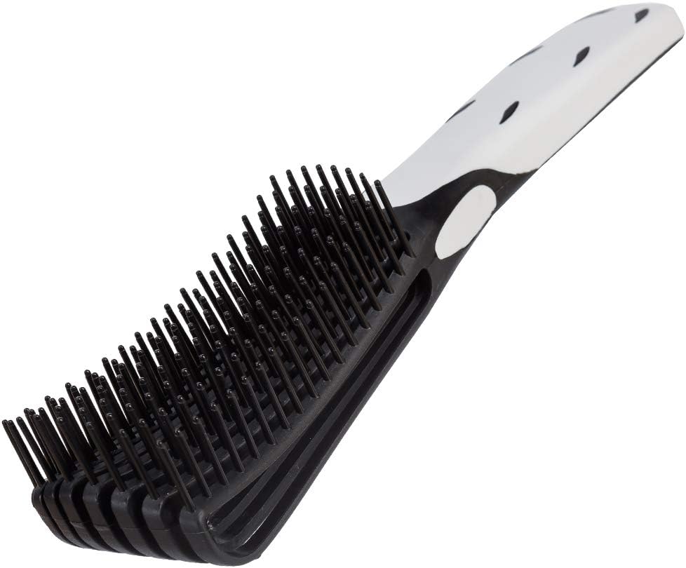 Detangling Brush for Curly Hair,Black Detangler Hair Brush with Nylon Bristles for African American 4c Hair Natural Black Hair or Long Thick Hair,Easy Clean 10x2 inch (Black)
