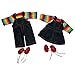 THE QUEEN'S TREASURES 15 Inch Doll Clothes Designed for Use with Bitty Baby Dolls, St of Two Rainbow Overall Skirt & Pants, 2 Shirt and 2 Pair Shoes. Compatible with American Girls' Bitty Baby Twins