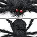 ZDATT 3-Pack Halloween Spider Decorations 55 inch Giant Spider Halloween Spiders Large Outdoor Spider Decoration Yard Spider Halloween Decor Scary Halloween Decoration Fake Large Hairy Spider Props