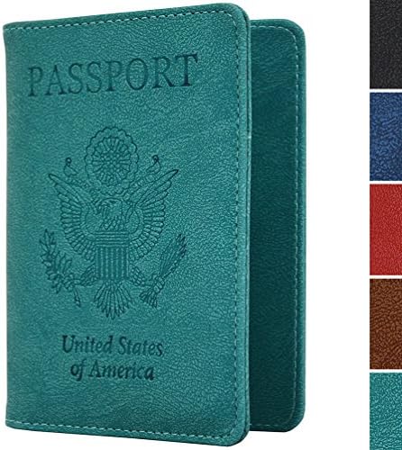 Ankoor RFID Blocking Passport Wallet Cover Premium Passport Holder Leather Case - Aquamarine