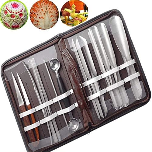 Portable Vegetable Fruit Food Peeling Carving Tools Kit With tool box 14 pcs Set