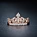 UMODE 18K Rose Gold Plated Clear Exquisite Princess Crown Tiara Design Tiny Cubic Zirconia CZ Diamond Accented Fashion Ring for Women