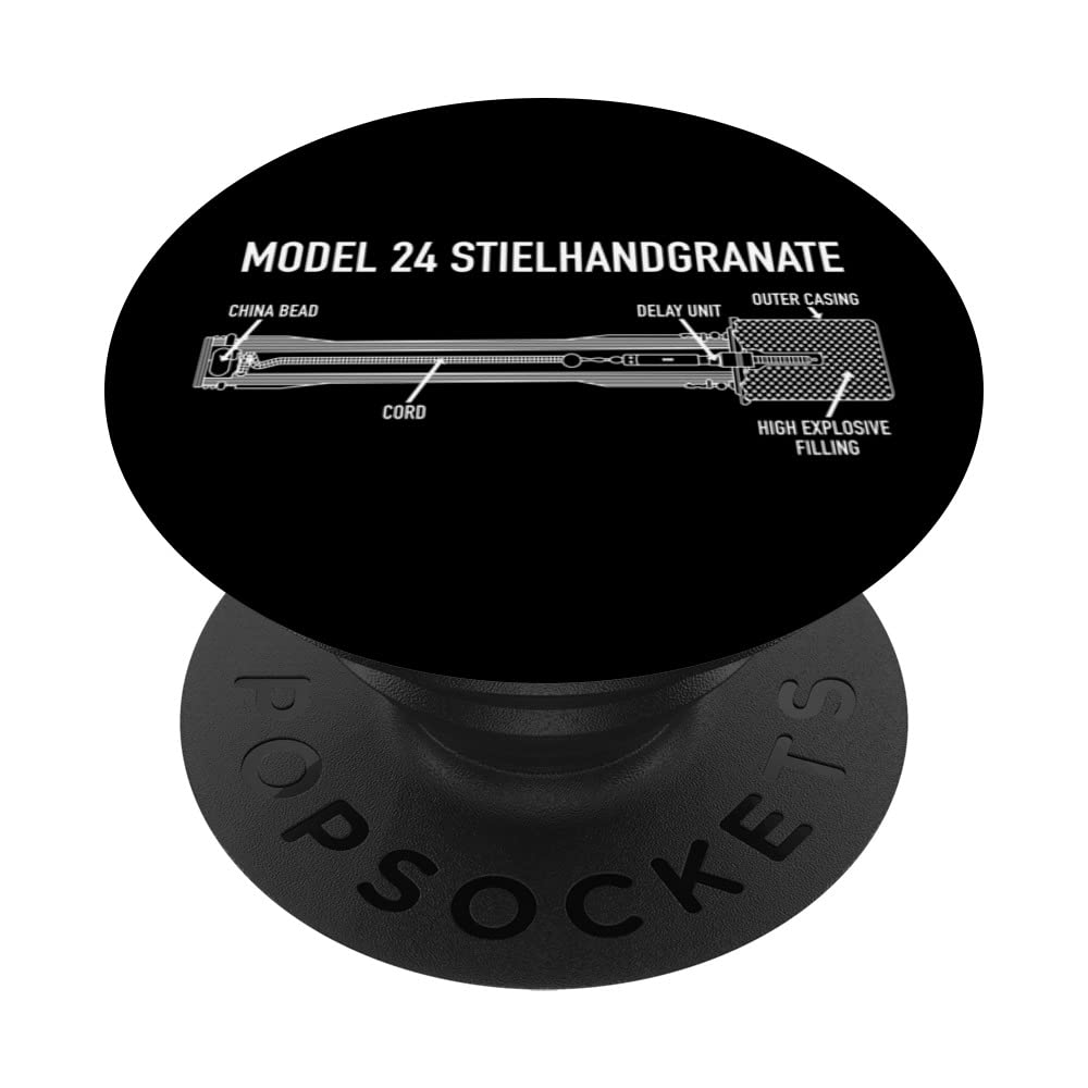 German WW2 24 Stick Hand Grenade Blueprint PopSockets Swappable PopGrip