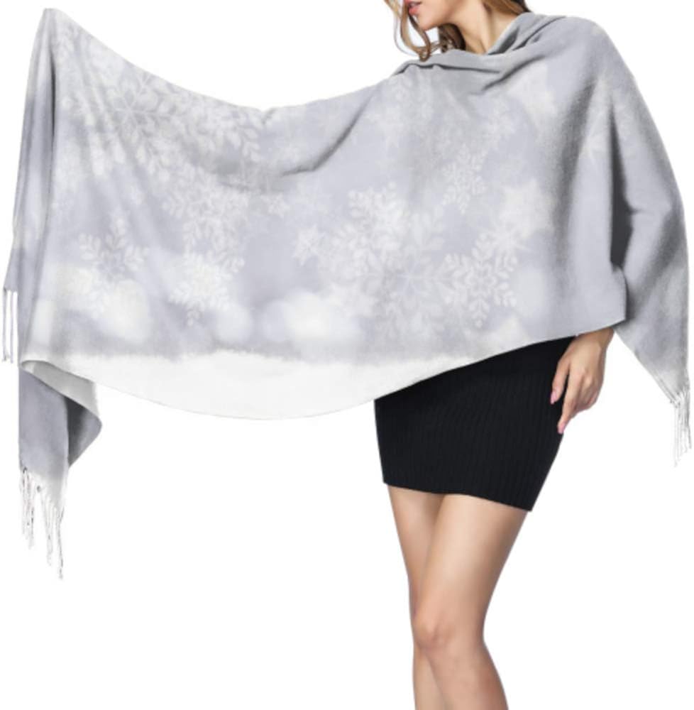 Women's Warm Shawl Scarf Fashion Long Shawl Snow Snowflake Fall On